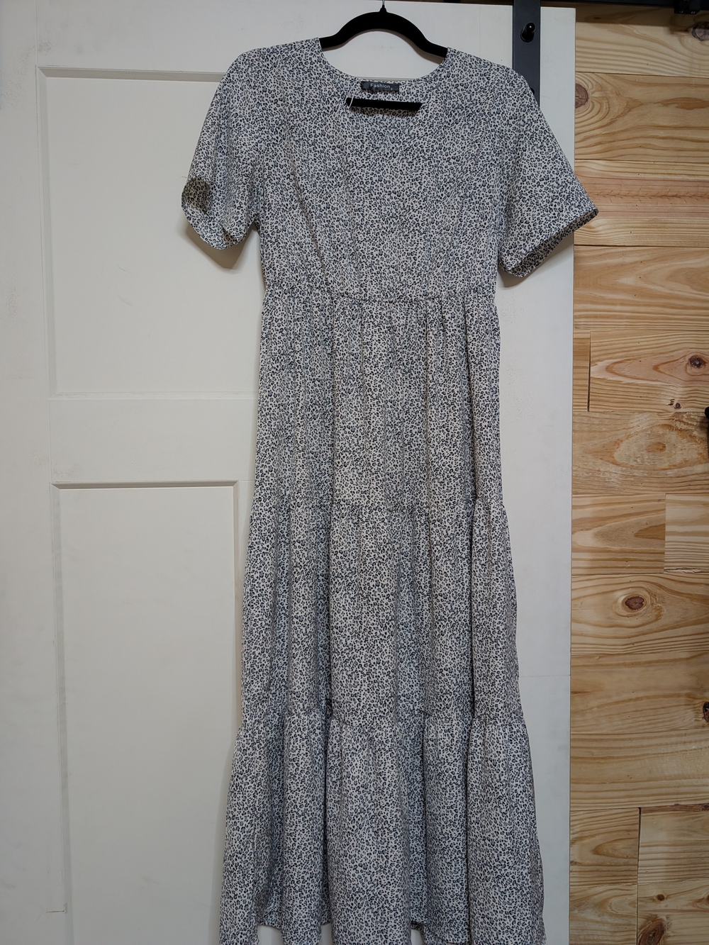 Fashion White & Black Printed Maxi Dress Size Small